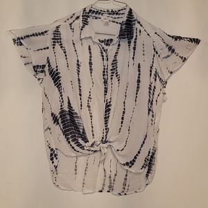 Black and White Tie-Dye blouse